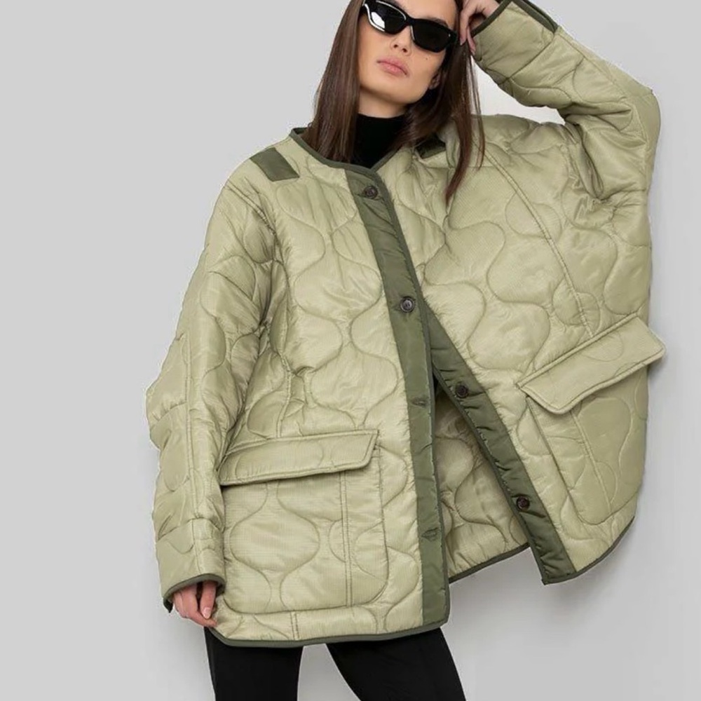 Frankie Shop Green Quilted Jacket